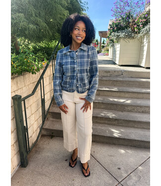 PLAID DENIM JACKET