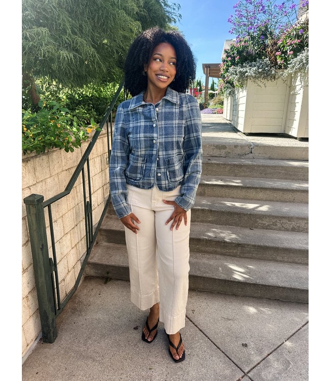 PLAID DENIM JACKET
