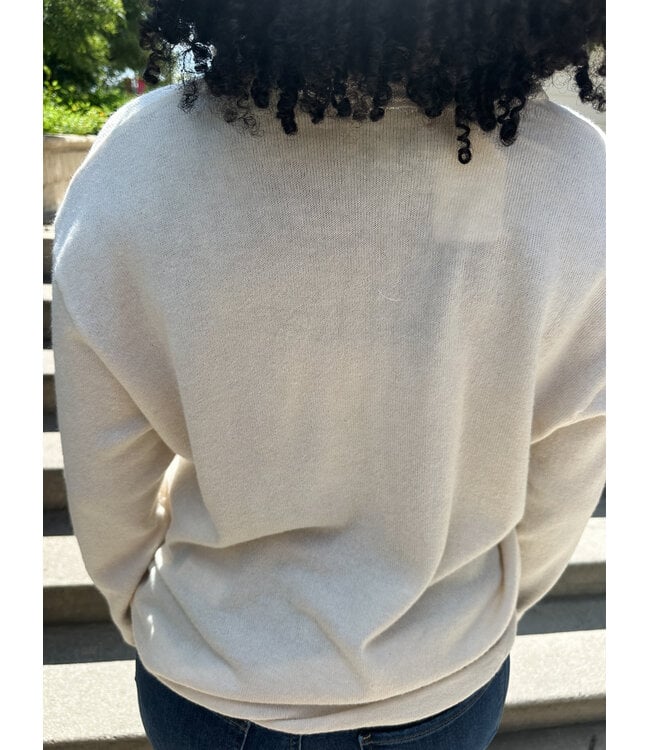 CONTRAST LACE SWEATER