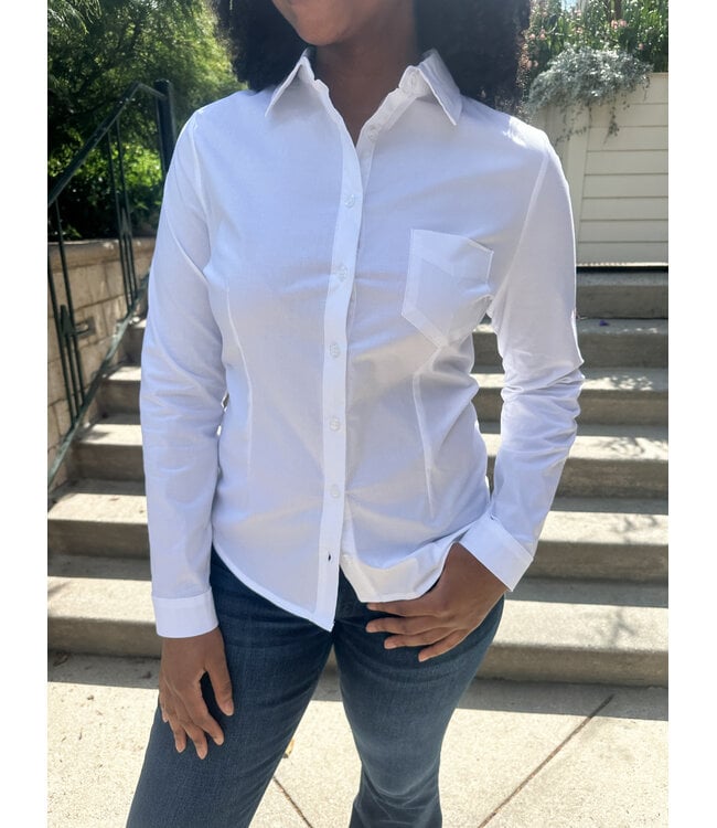 POPLIN STRETCH TOP