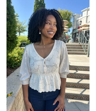 PEPLUM EYELET TOP
