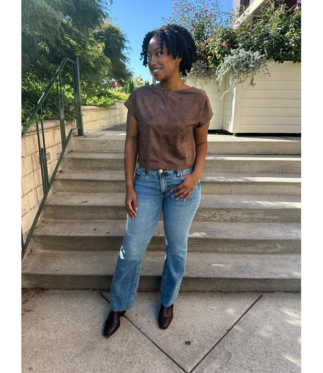 SUEDED BOXY TOP