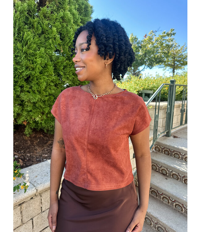SUEDED BOXY TOP