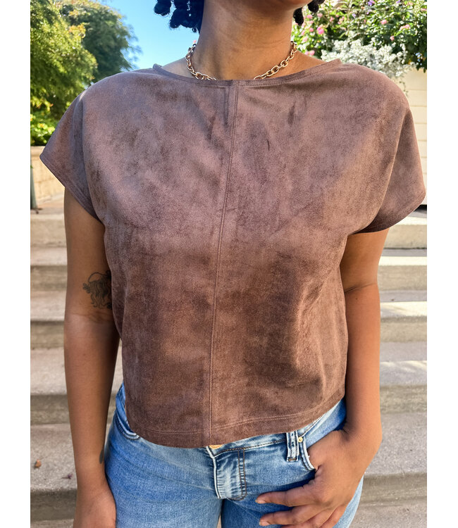 SUEDED BOXY TOP