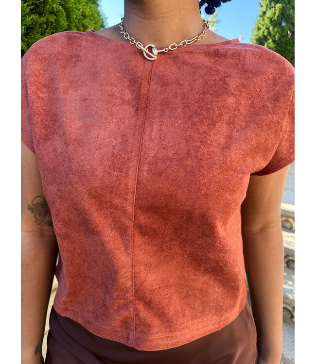 SUEDED BOXY TOP