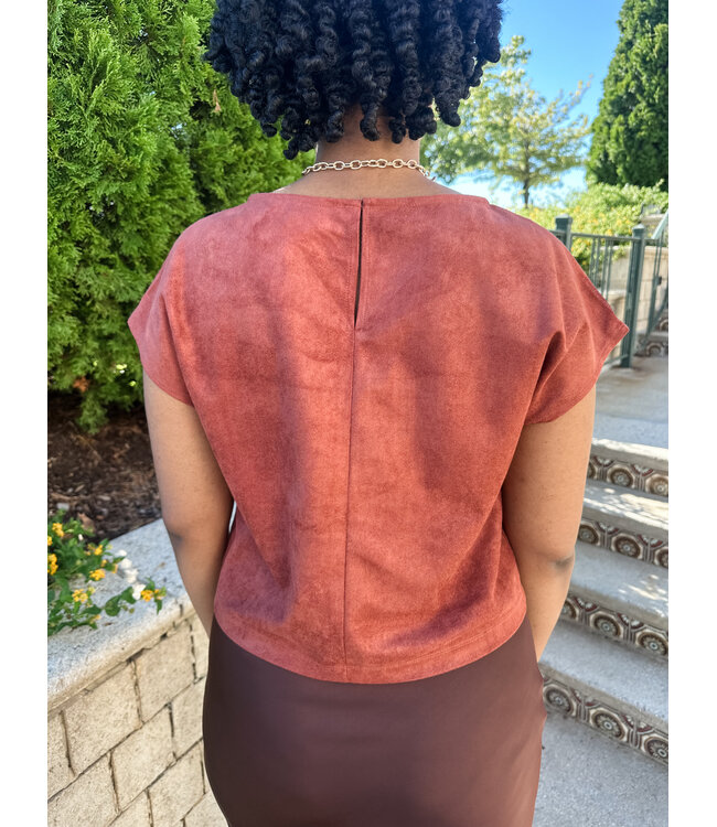 SUEDED BOXY TOP