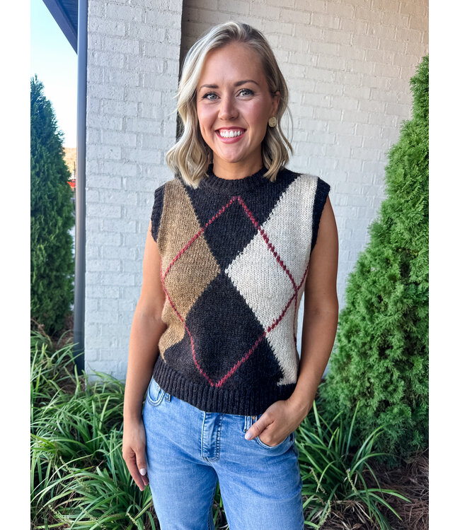 LISA ARGYLE SWEATER