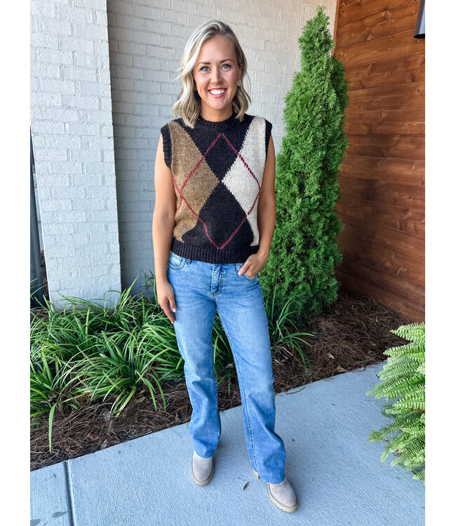 LISA ARGYLE SWEATER