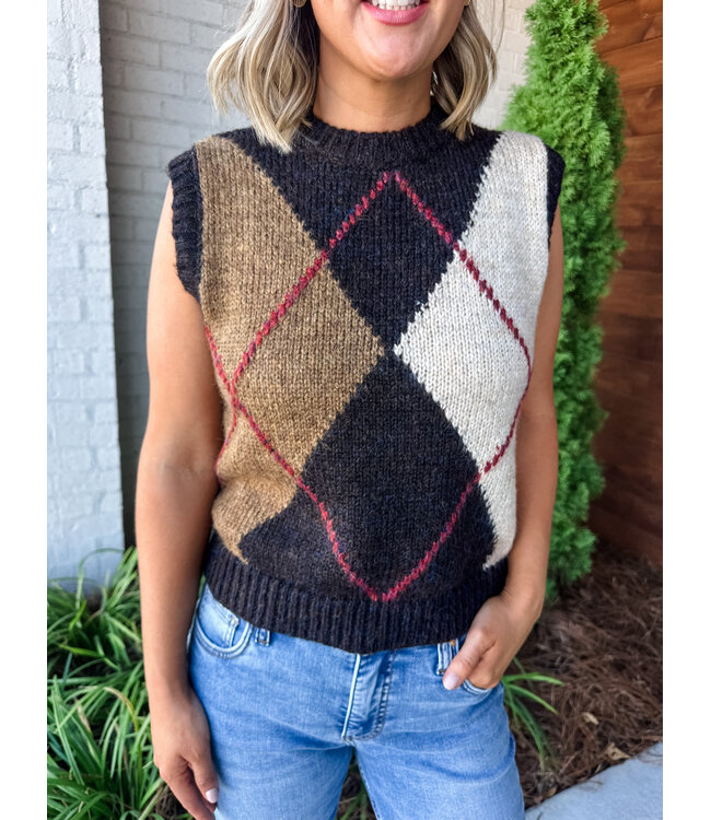 LISA ARGYLE SWEATER