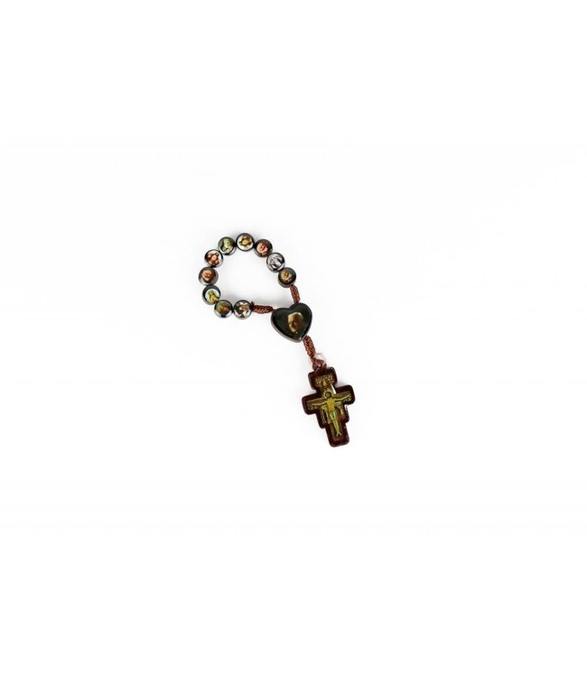 Saint Joseph and Brother André wooden rosary
