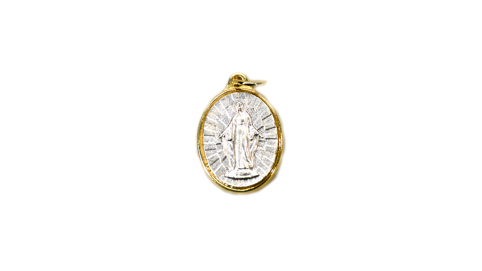 Miraculous medal (silver on gold color) - Gift Shop - Saint