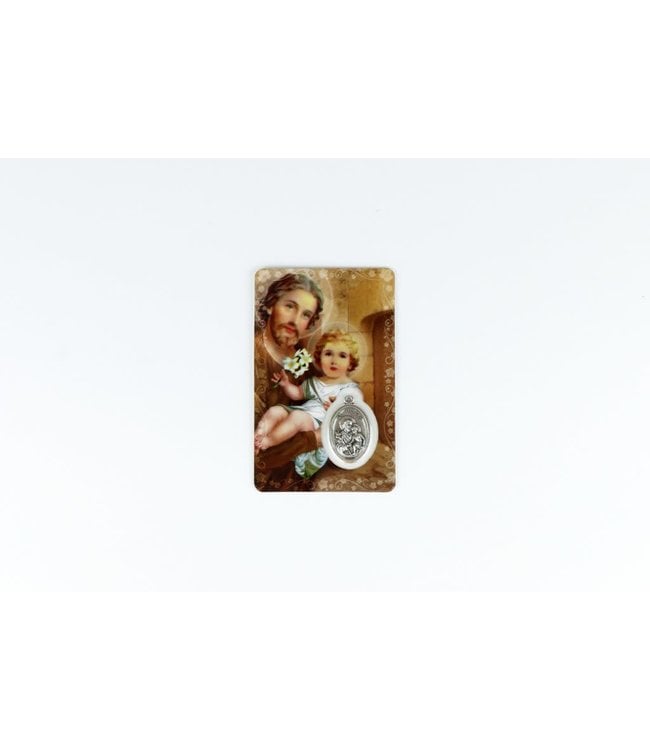 Saint Joseph medal and card
