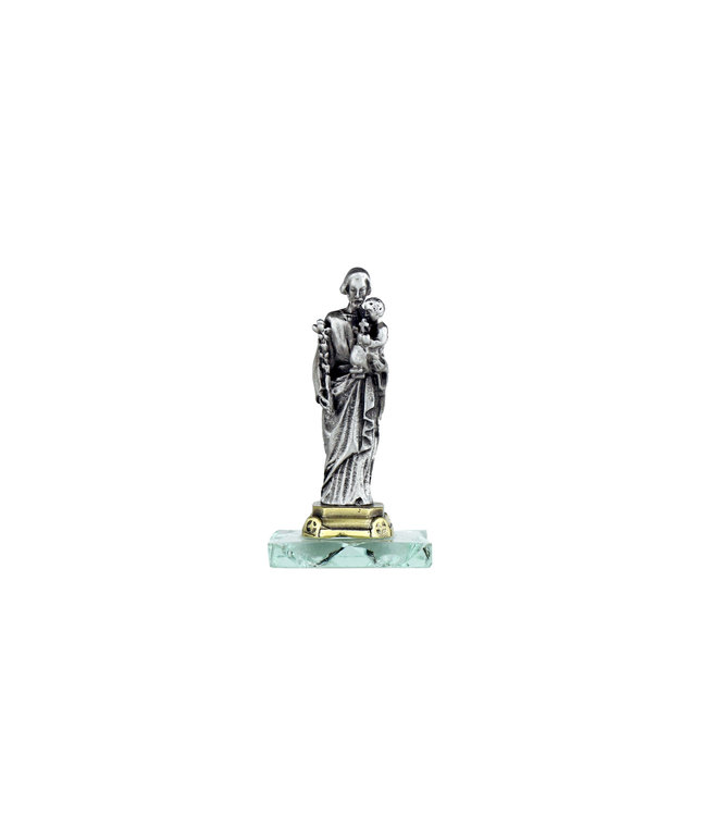 Statue of Saint Joseph on glass base