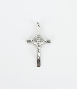 Cross of Saint Benedict with corpus, sterling silver 925