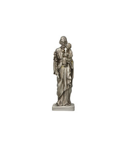 Statue Saint Joseph et Enfant argenté antique (13cm)