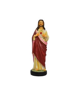 Statue Sacred Heart of Jesus color resin (15cm)