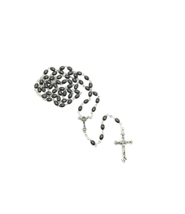 First communion rosary : hematite