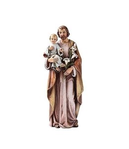 Joseph's Studio / Roman Saint Joseph statue : lilac and brown color (16cm)