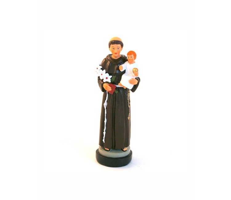 Statue Saint Antoine De Padoue Résine 20 Cm - Enfant Jésus Dans Les Bras, Livre En Main
