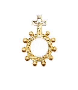 Golden scout rosary ring