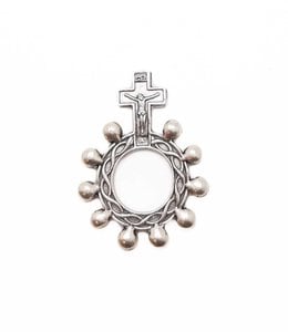 Silvery scout rosary ring