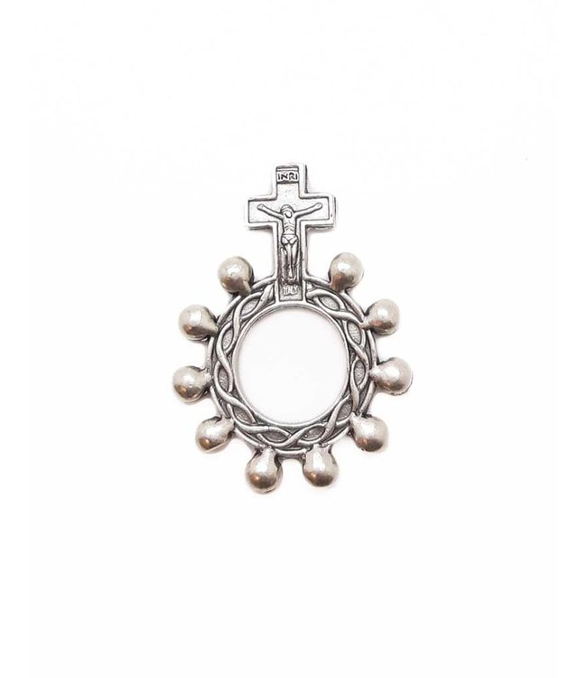 Silvery scout rosary ring