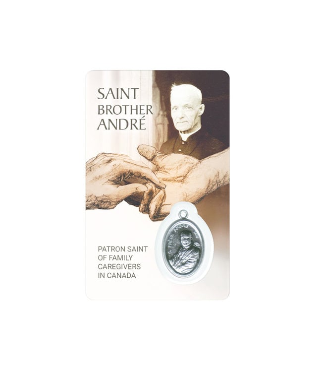 Carte médaille Saint BrotherAndré, patron Saint of family caregivers (anglais)