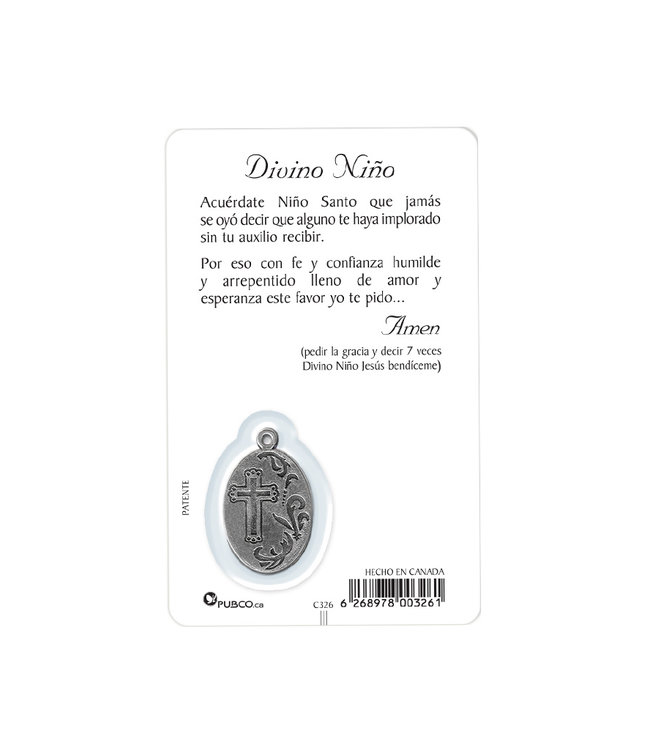Carte médaille Divino Nino (espagnol)