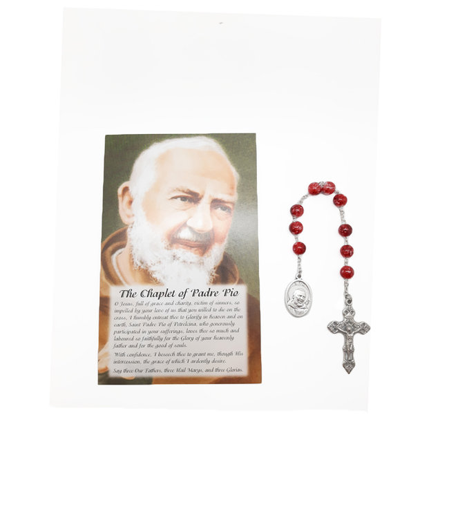 Dizainier Padre Pio et prière en 3 langues