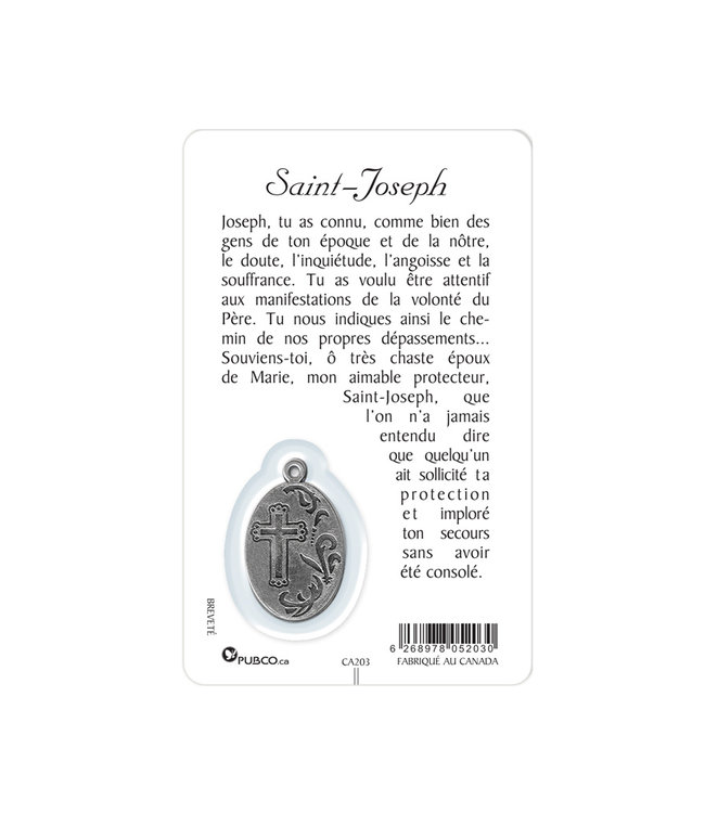 Carte médaille saint Joseph travailleur