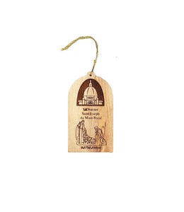 Nativity and Oratory olive wood ornament