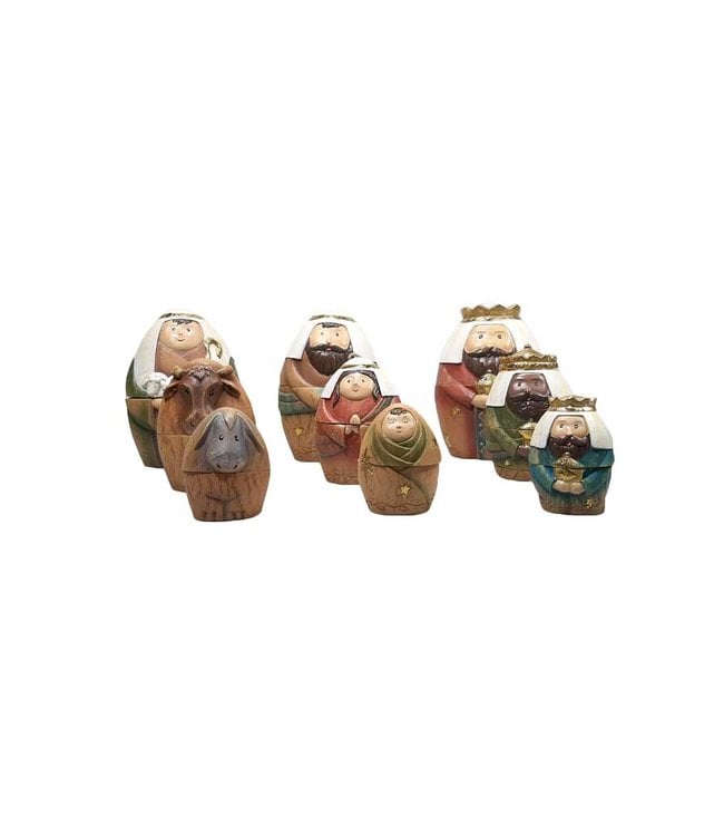 Nesting doll style Nativity scene (9 pcs)