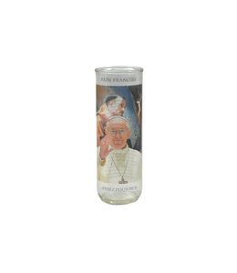 Chandelles Tradition / Tradition Candles Pope Francis glass votive candle holder (text in french)