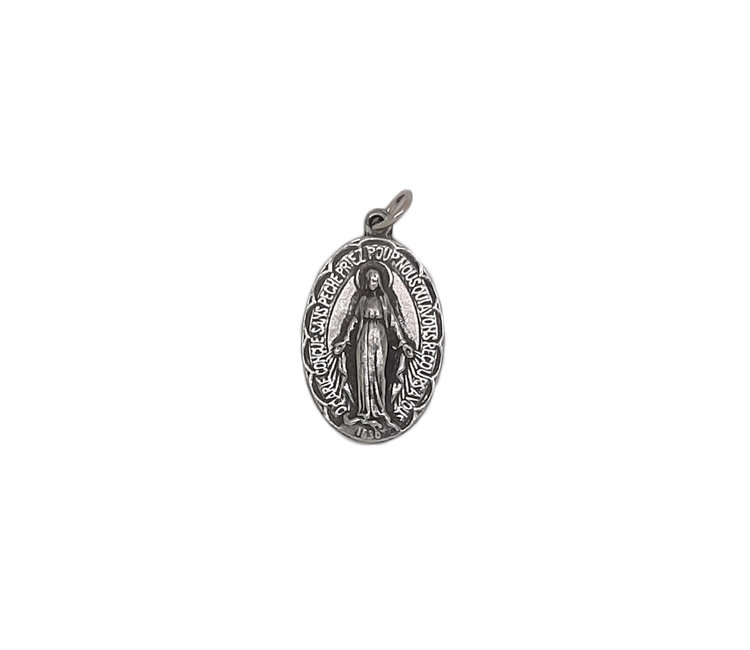 Silver colored Miraculous Medal in French - Gift Shop - Saint