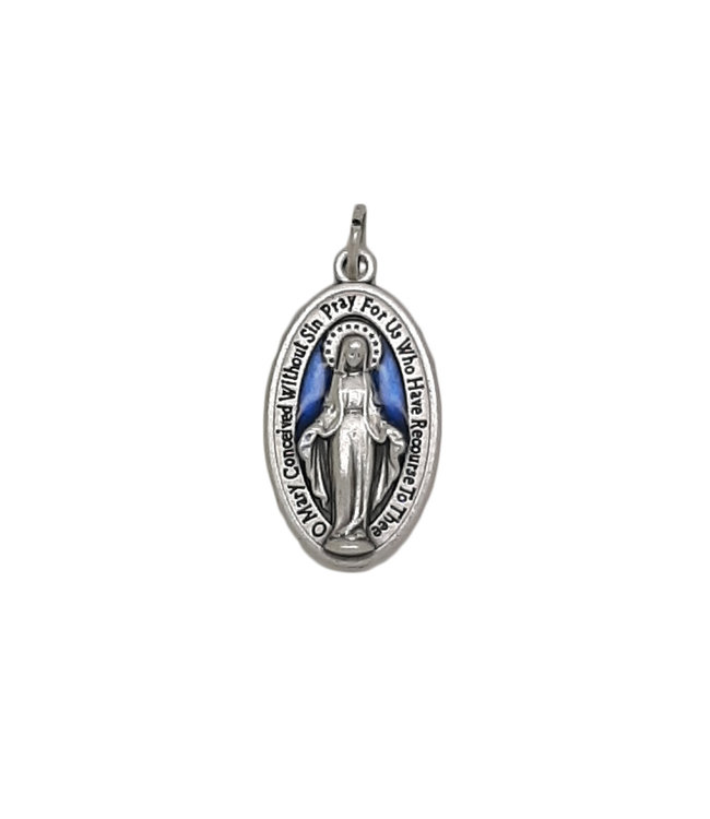 thumbnail image 2 of Extra Large Miraculous Medal - 1 3/4 Inch, Blue, High Quality (Made In Italy) 2 of 4