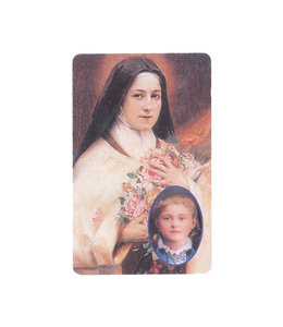 Carte avec prière en anglais, Sainte Thérèse