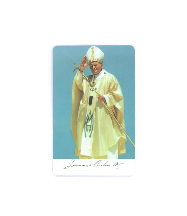 Carte avec prière en anglais, Pape Jean-Paul II