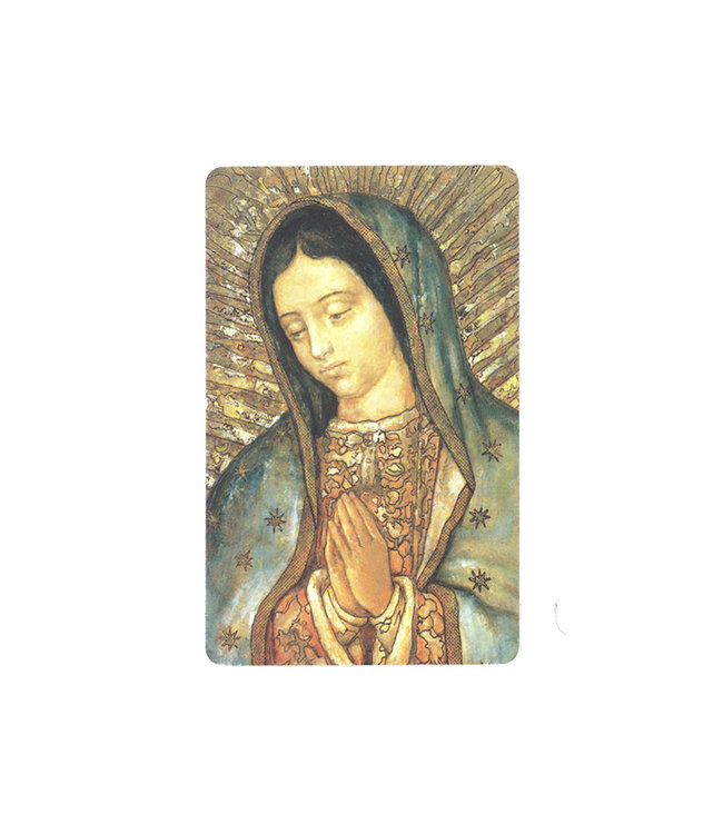 Carte avec prière en anglais, N.-D. de Guadalupe
