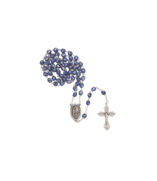 Blue Stone Finish Rosary - Our Lady of Fatima