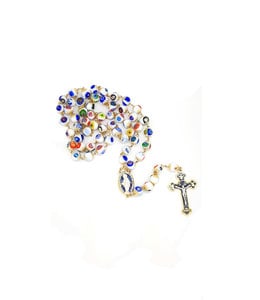 White Murano Glass Rosary