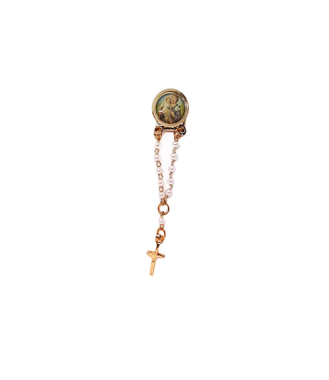 Rosary-style Saint Joseph pin