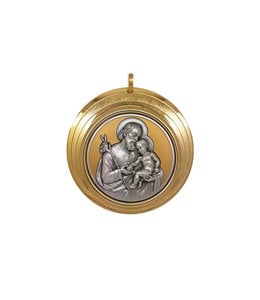 Large Saint Joseph golden and silver medallion