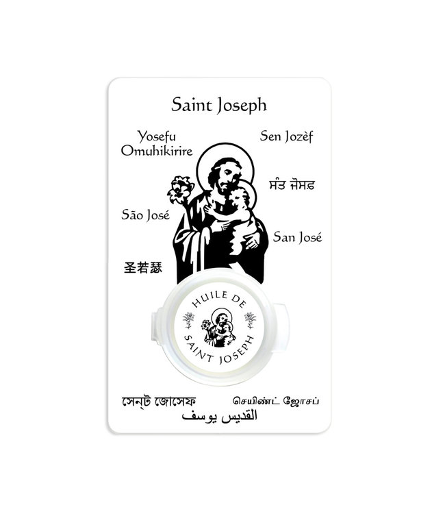 Carte prière avec huile de saint Joseph