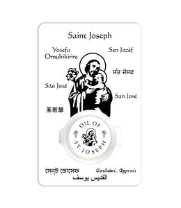 Carte prière avec huile de saint Joseph (anglais)