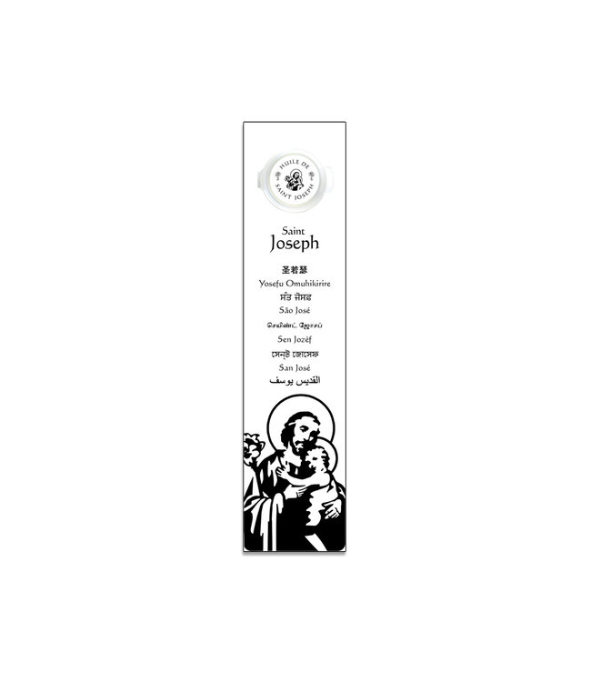 Bookmark with prayer and Saint Joseph oil (french)