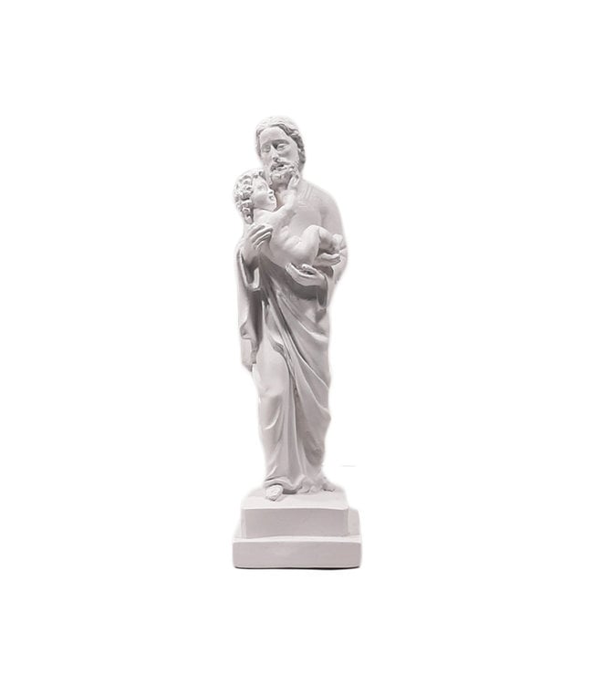 Statue saint Joseph et Enfant - Blanc (25cm)