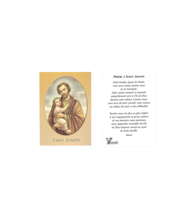 Saint Joseph medal pendant and chain - with prayer card