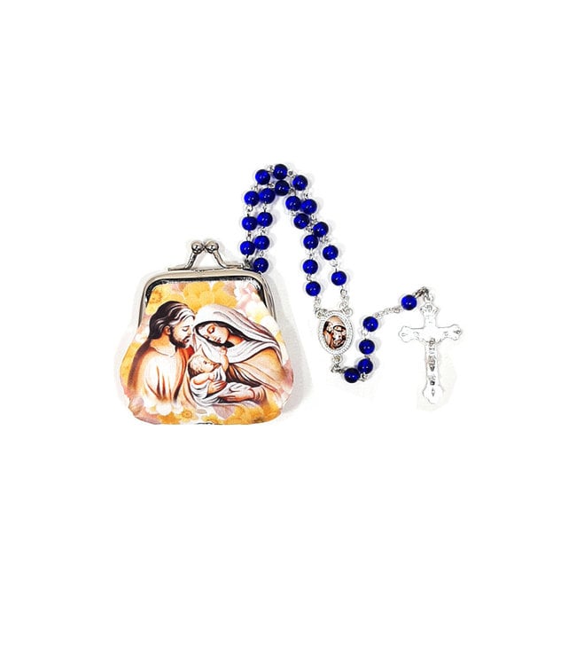 Holy Family rosary and case