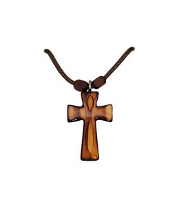 Pendentif croix sur corde