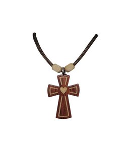 Pendentif croix sur corde